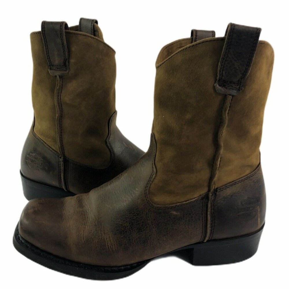 Harley Davidson Brown Leather Riding Boots Size 12
